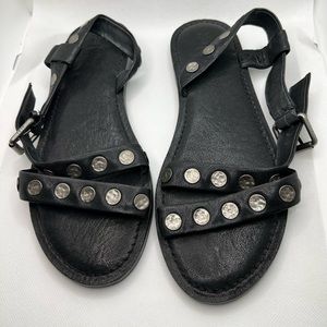 Frye black leather sandals size 9 perfect condition